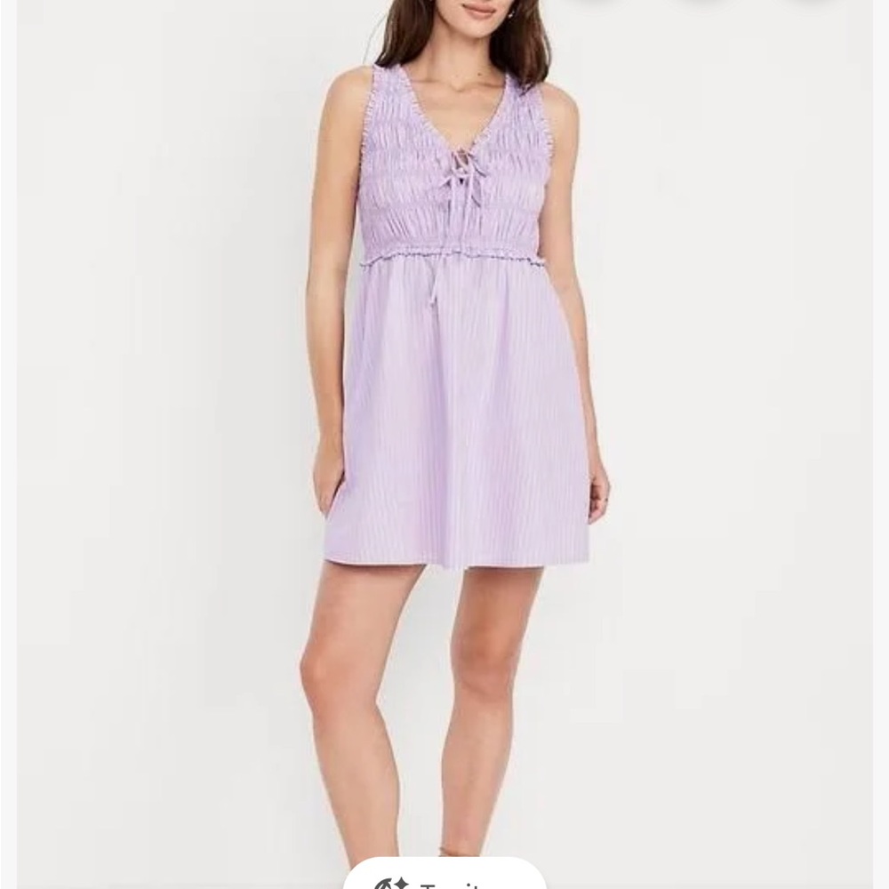 Smocked Lavender Fit and Flare Dress